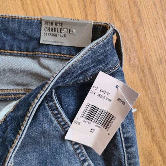 NEW NWT! KUT FROM THE KLOTH CHARLOTTE HIGH RISE STRAIGHT LEG TROUSER JEANS sz 12 - Picture 6 of 8